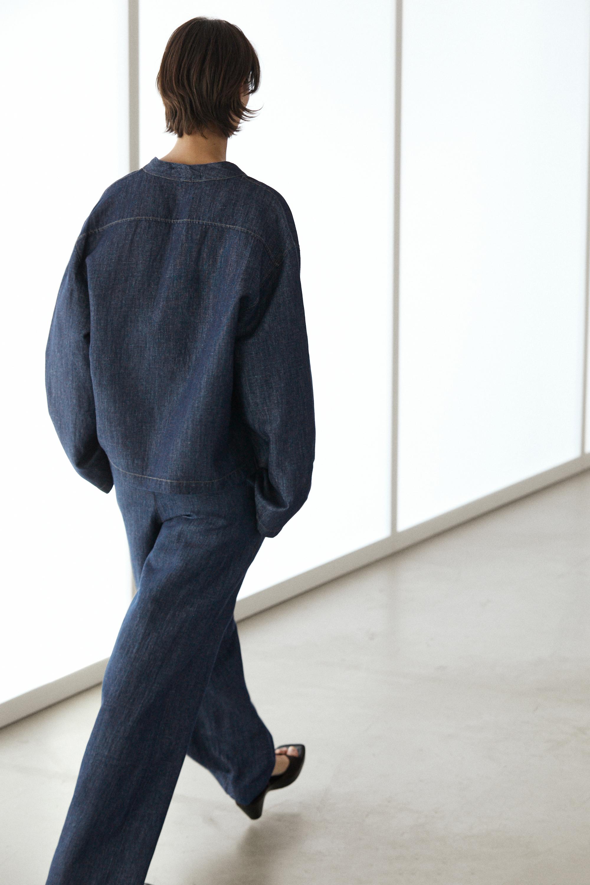 Chemise en jean et lin total look